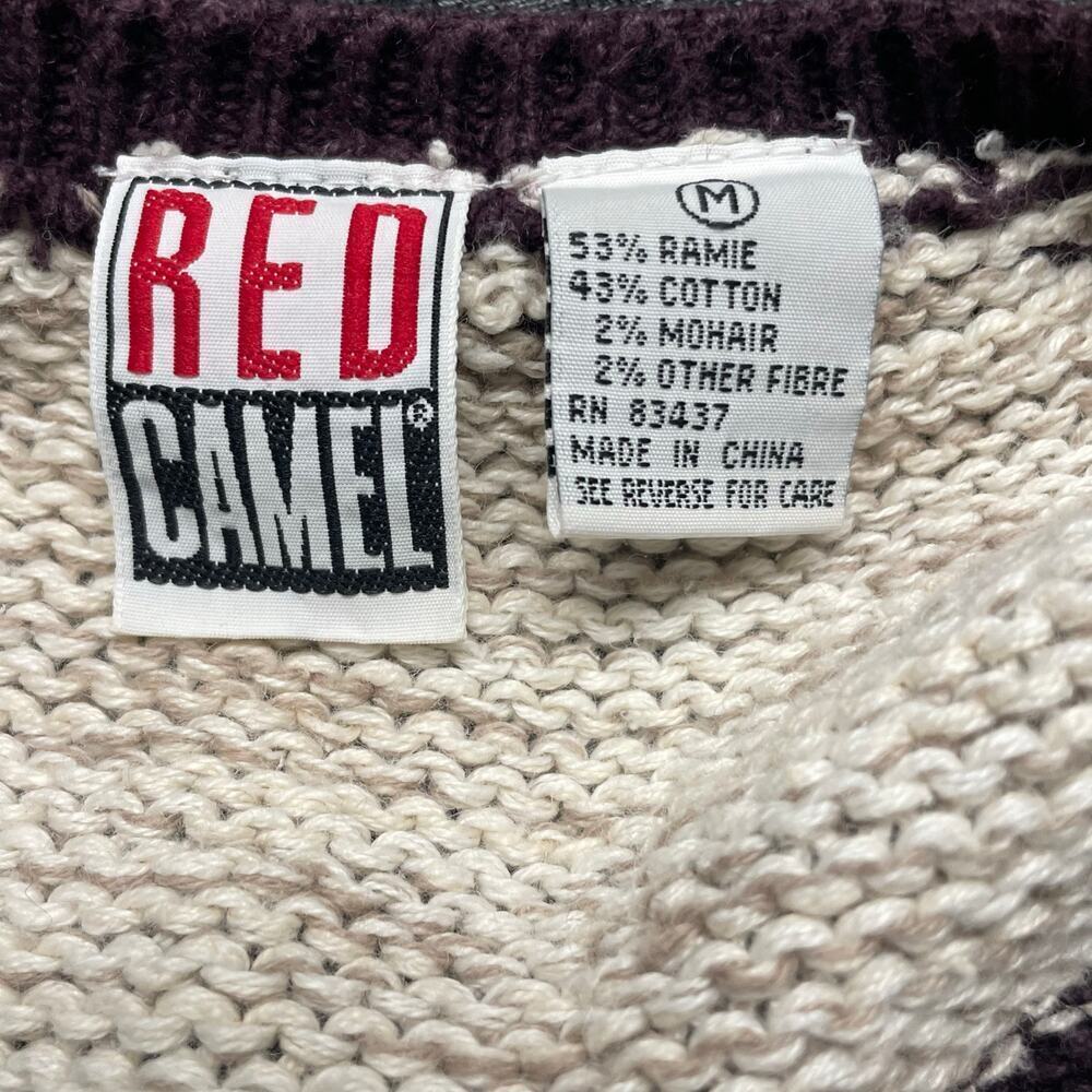 Vtg Red Camel Sweater Vest Size Medium Cottage Fair Isle Knit Nordic Cottagecore - Picture 5 of 5